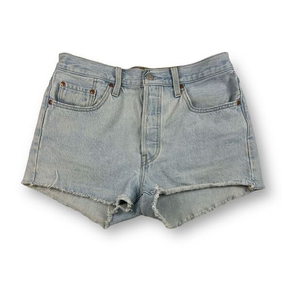 Levi’s 501 Button Fly Cutoff Jean Shorts Big E Size 29 - Picture 1 of 8